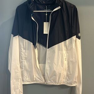 Tory Burch zipped jacket in navy/white (size small)